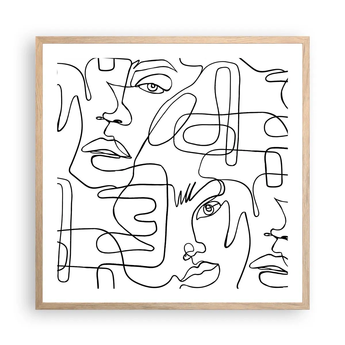 Poster în ramă de stejar deschis - Într-o încurcătură de emoții - 60x60 cm