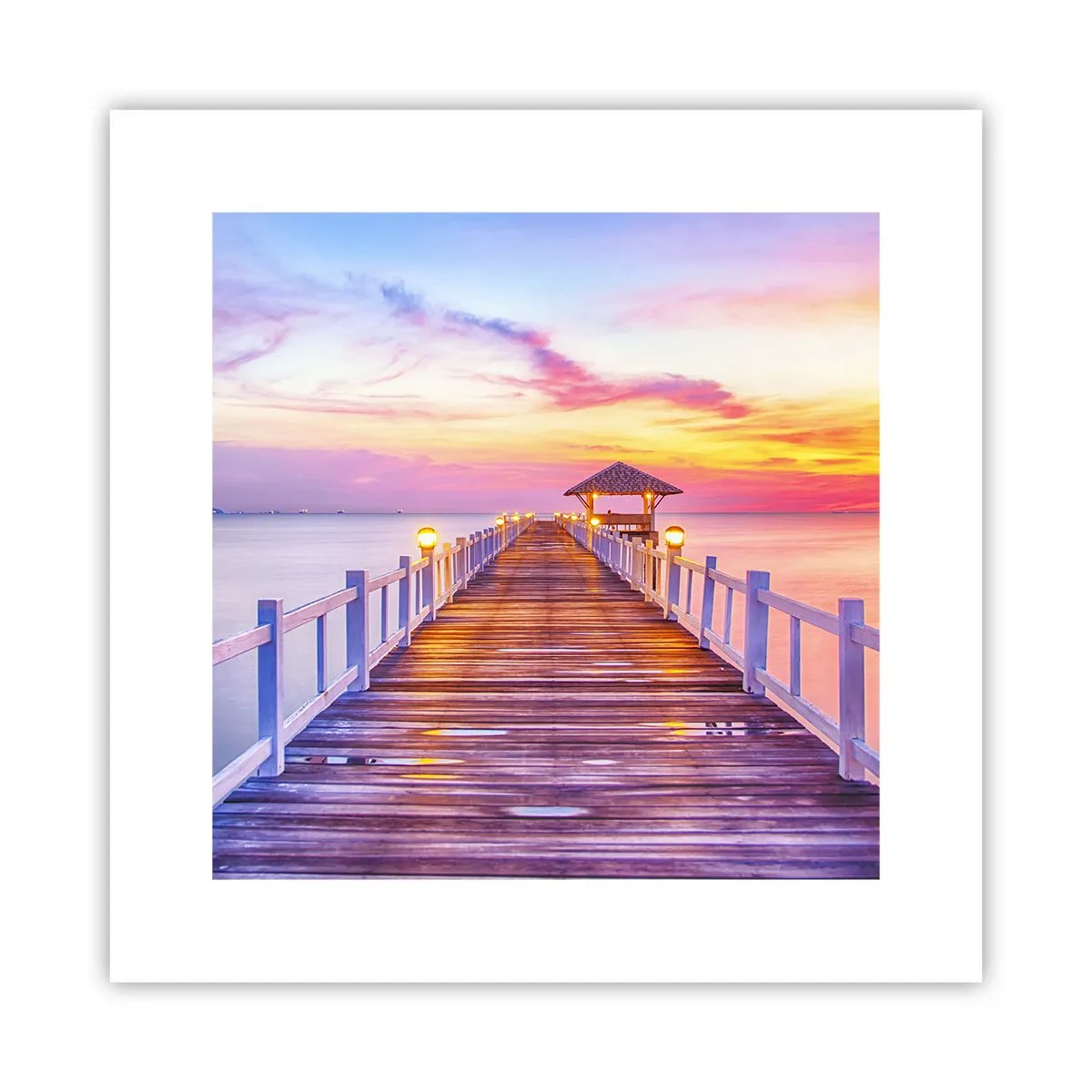 Poster - Tăcerea serii în liliac-auriu - 30x30 cm