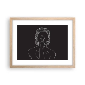 Poster în ramă de stejar deschis - Frumusețea înflorește în tăcere - 40x30 cm