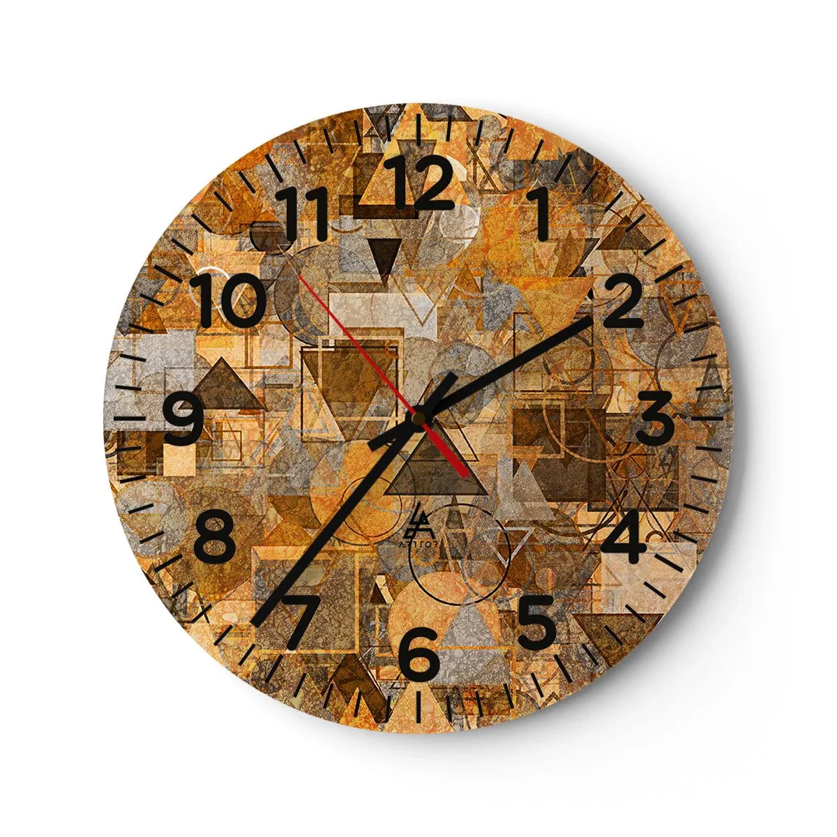 Ceas de perete - Ceas pe sticlă - Lumea băgată în formă - 30x30 cm