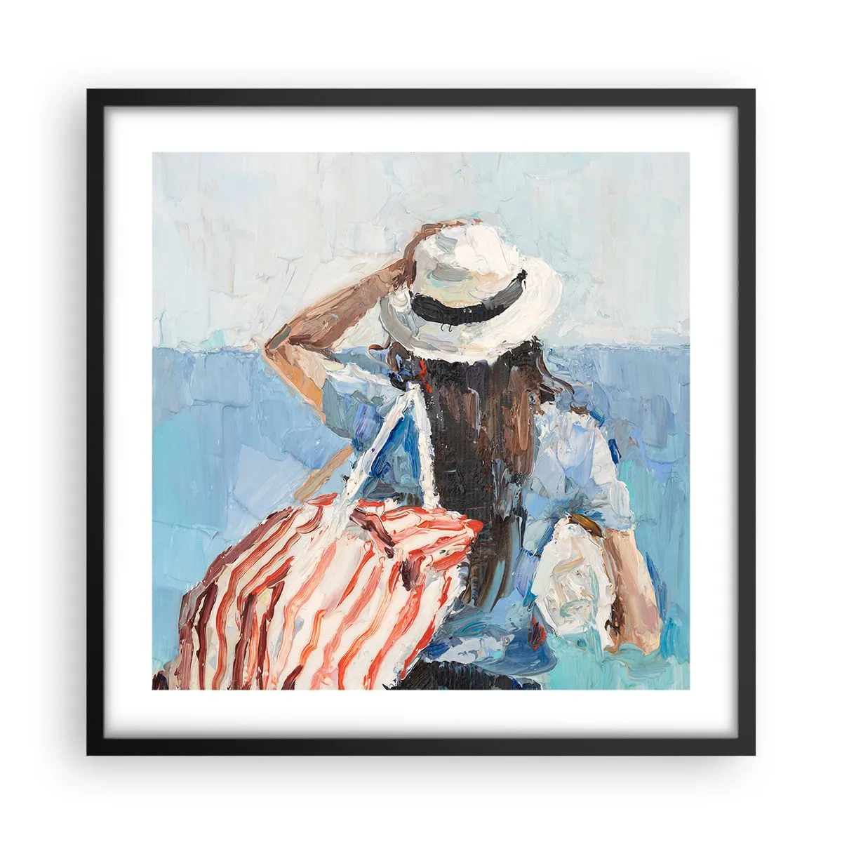 Poster în ramă neagră - Bine ați venit în concediu - 50x50 cm