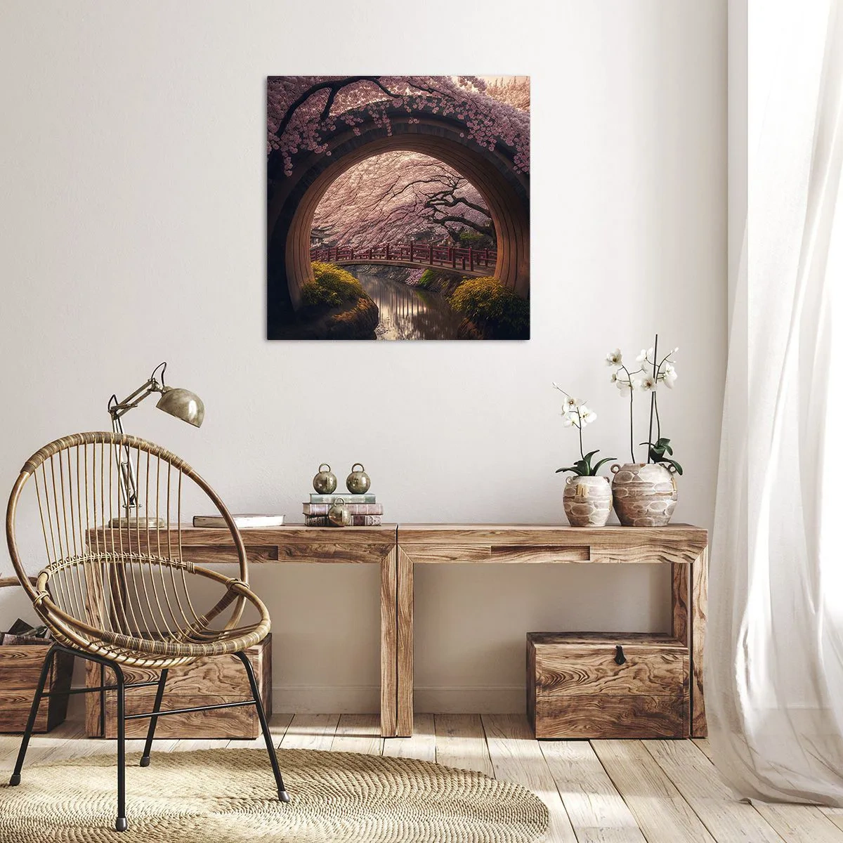 Tablou pe pânză - Primăvara japoneză - 50x50 cm