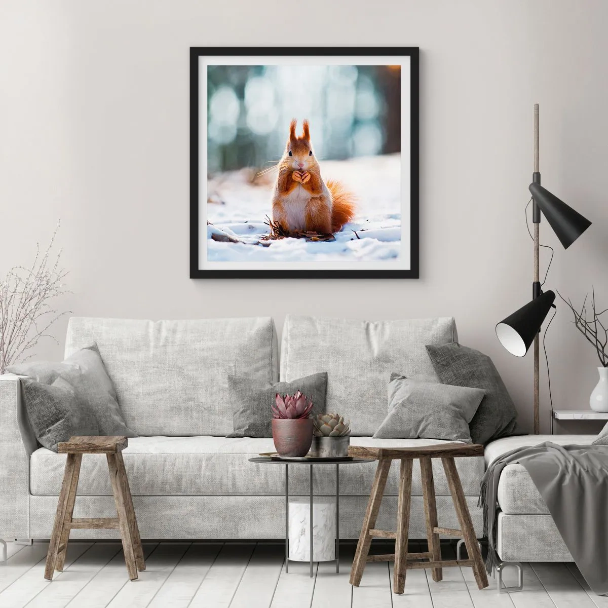 Poster în ramă neagră - Și la ce te uiți? - 60x60 cm