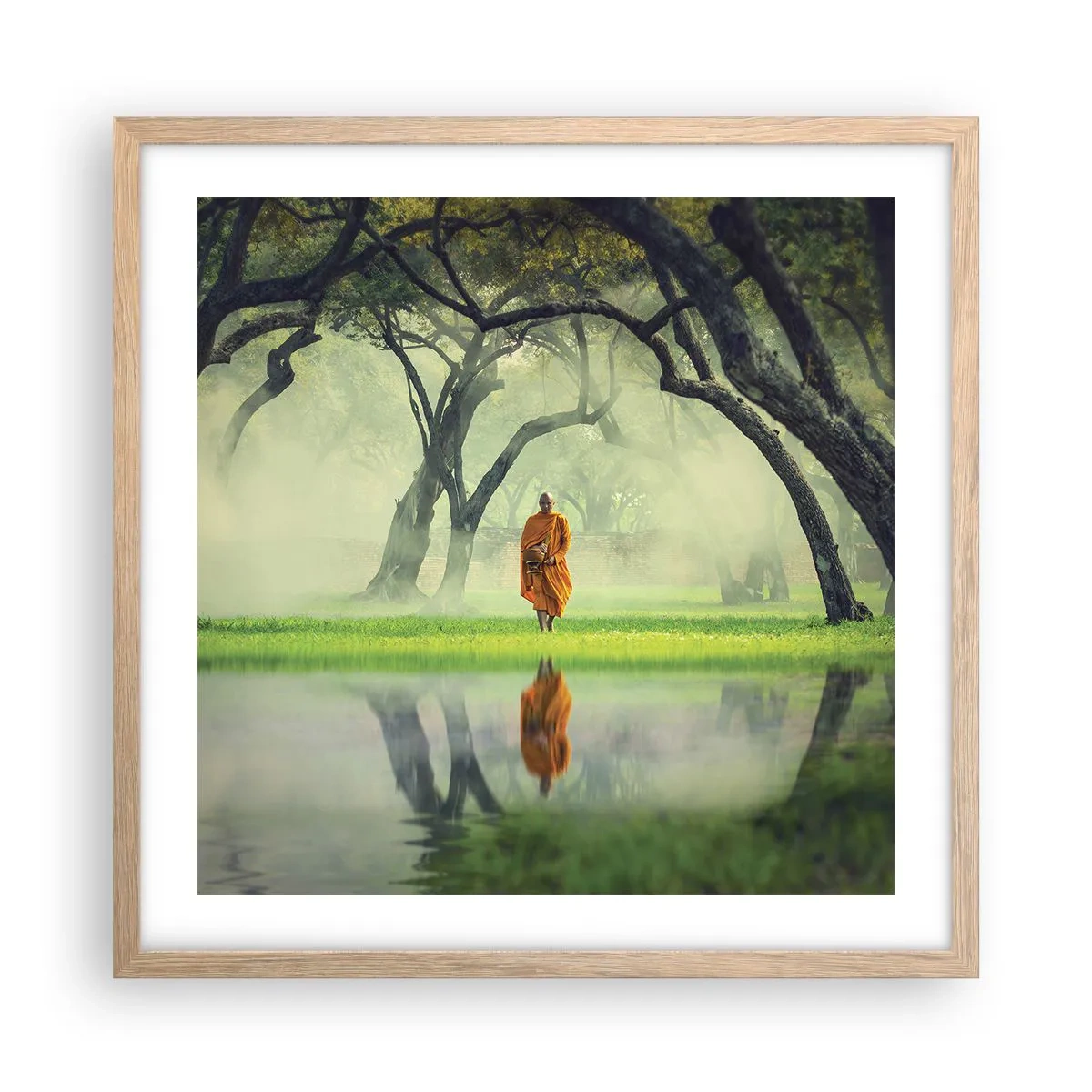 Poster în ramă de stejar deschis - Pe drumul spre iluminare - 50x50 cm