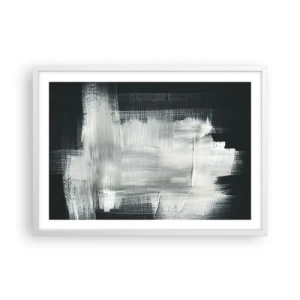Poster în ramă albă - Țesut vertical și orizontal - 70x50 cm