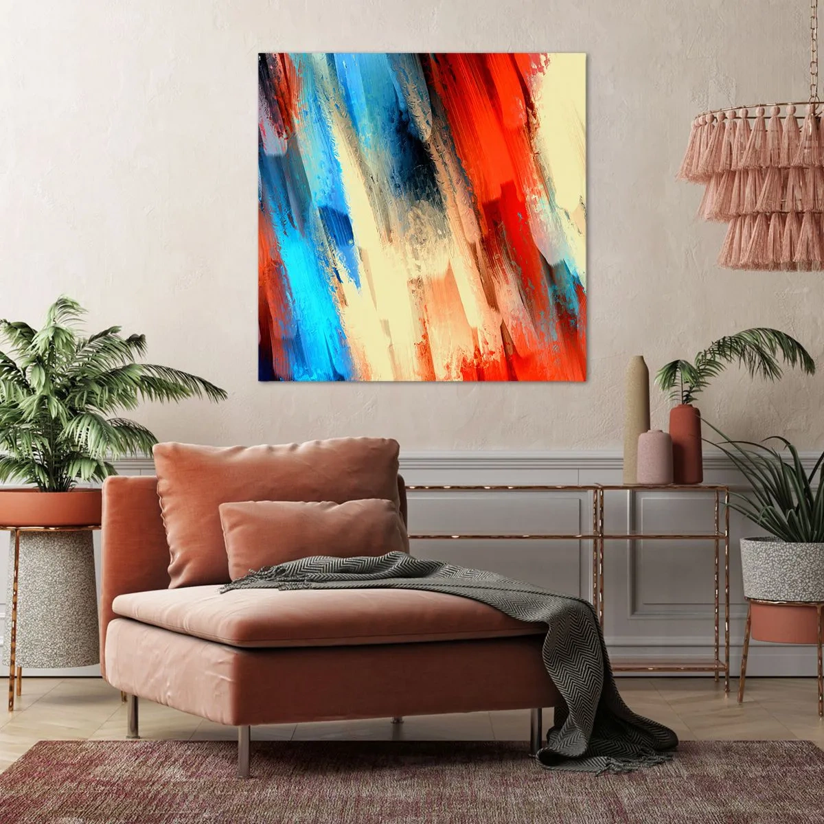 Tablou pe pânză - O cascadă de culori - 60x60 cm