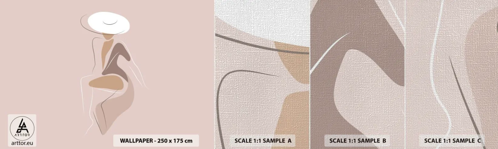 Mostră tapet Premium Canvas - O doamnă adevărată - Grafică, Femeie, Femeie În pălărie - 100x30 cm