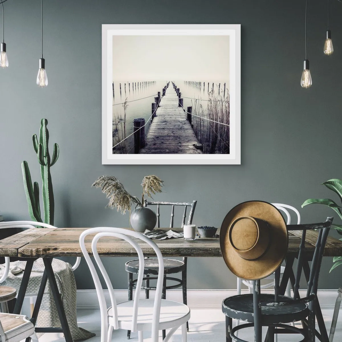 Poster în ramă albă - Scufundă-te în pace - 60x60 cm