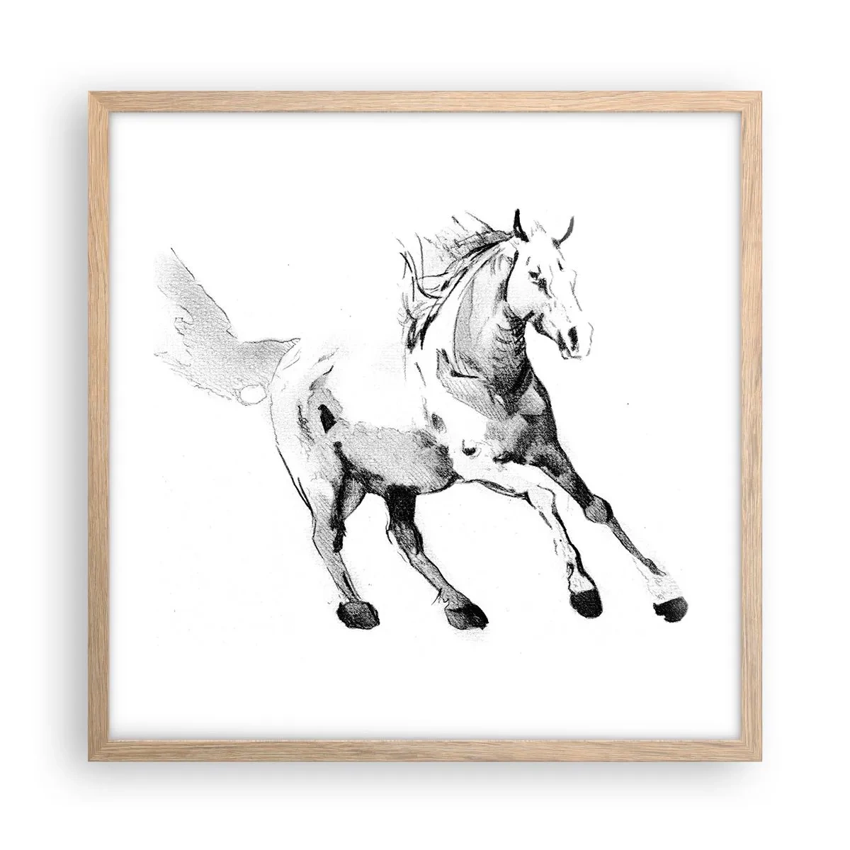 Poster în ramă de stejar deschis - Suflet neîmblânzit - 50x50 cm