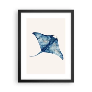 Poster în ramă neagră - Viața în albastru - 30x40 cm