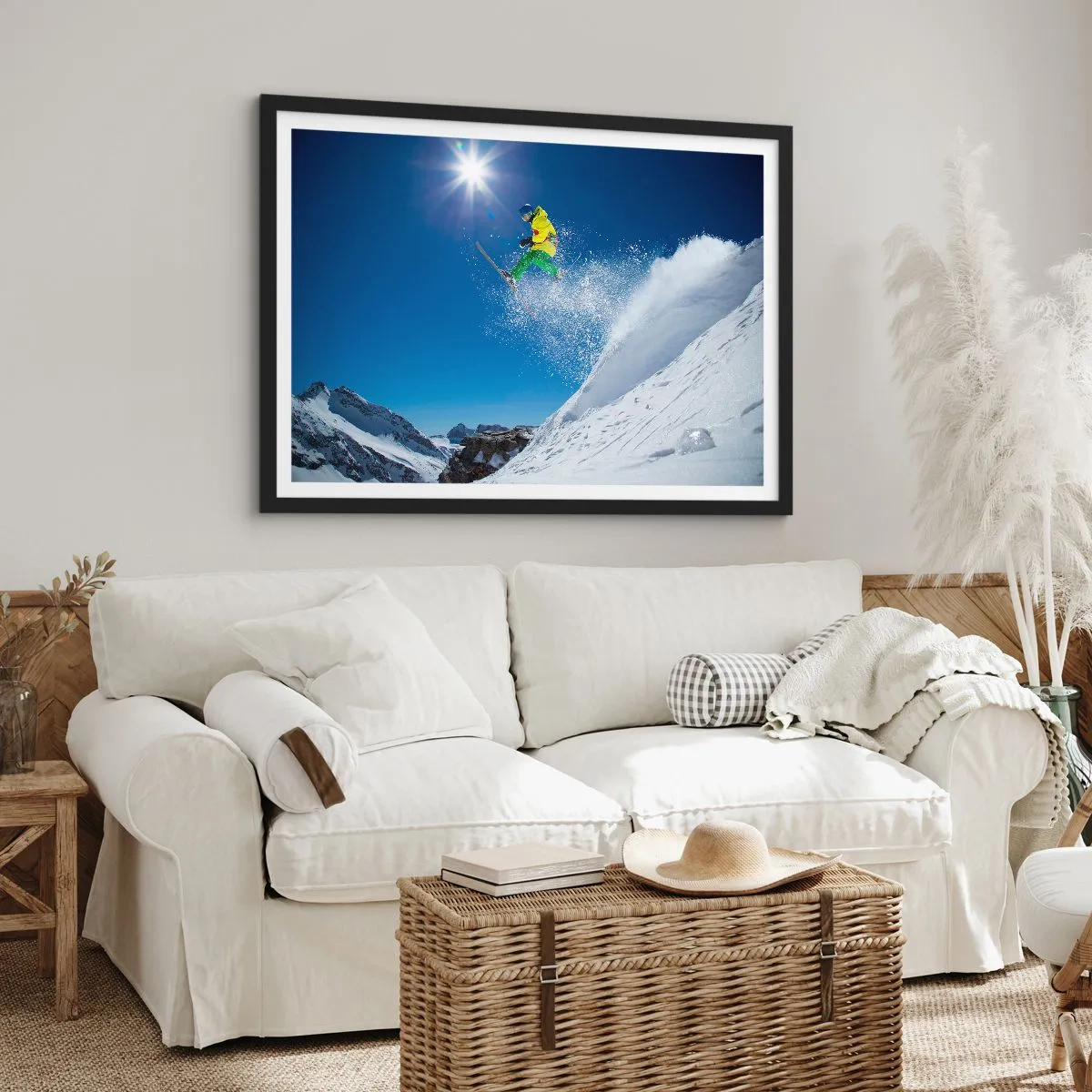 Poster în ramă neagră - Dansând cu munții - 40x30 cm