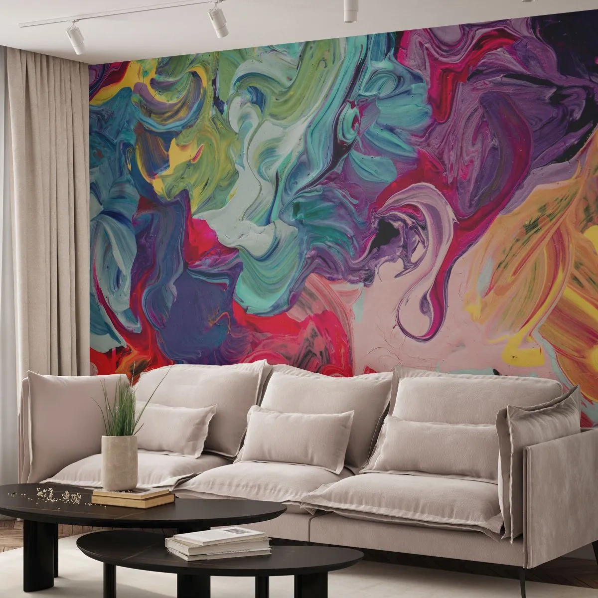 Tapet Premium Sand - Nașterea culorii - Abstracția, Bucată, Model modern - 100x70 cm