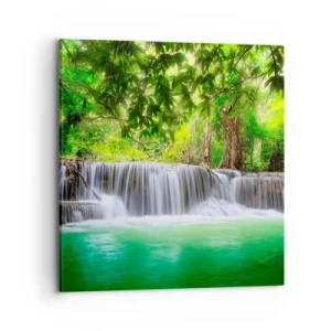 Tablou pe pânză - Cascada verde - 70x70 cm
