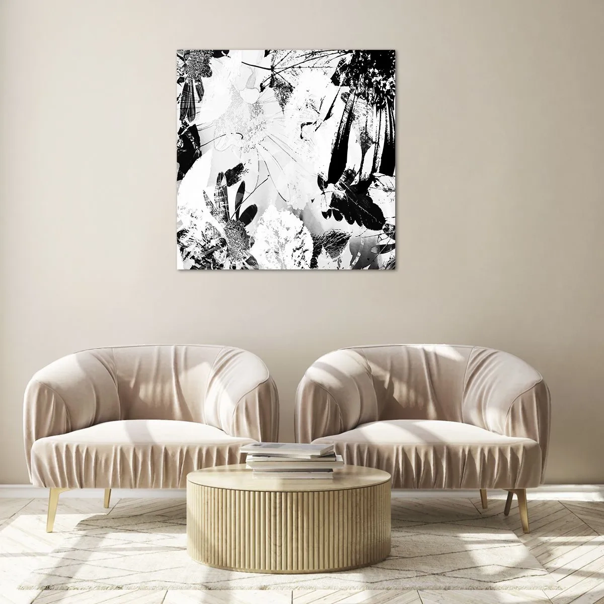 Tablou pe sticlă - Toamna în negativ - 30x30 cm