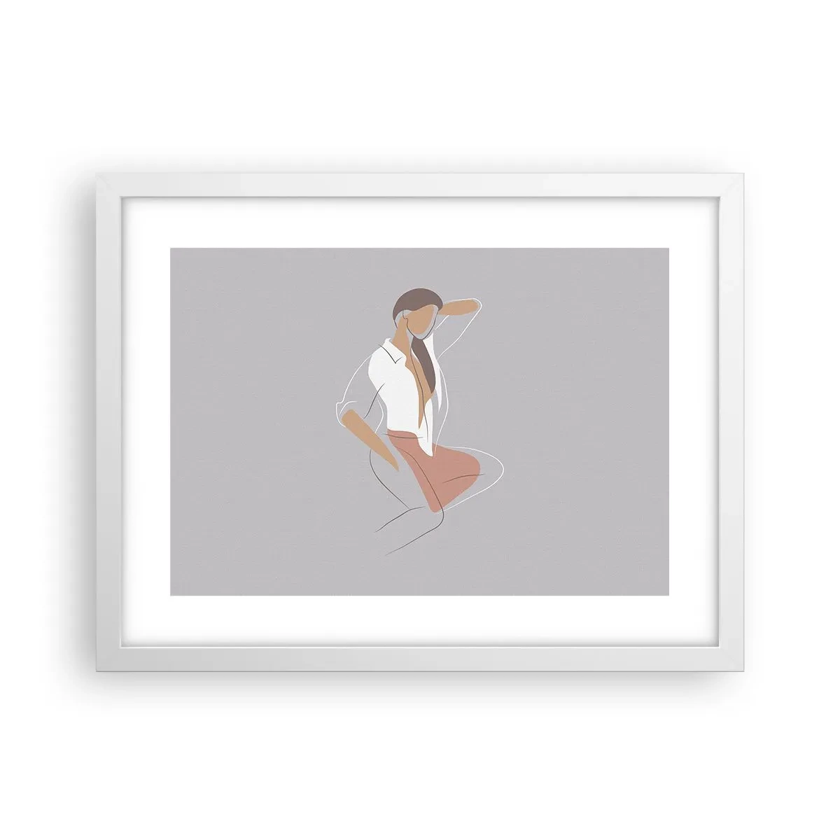 Poster în ramă albă - Schiță de farmec - 40x30 cm