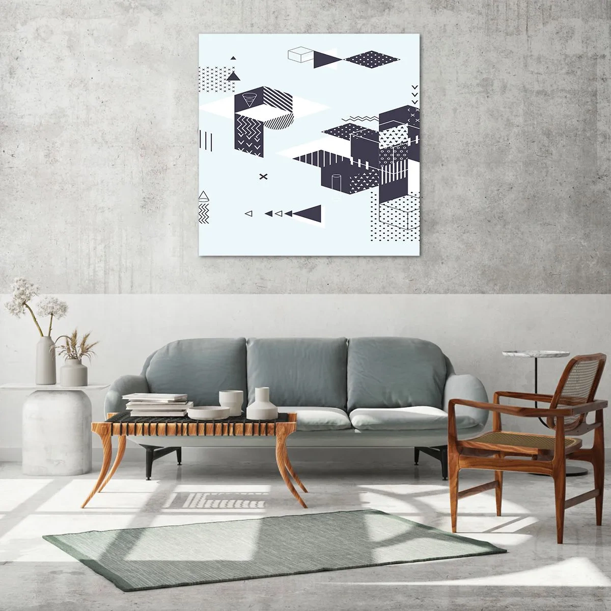 Tablou pe sticlă - În sufletul matematicii - 30x30 cm
