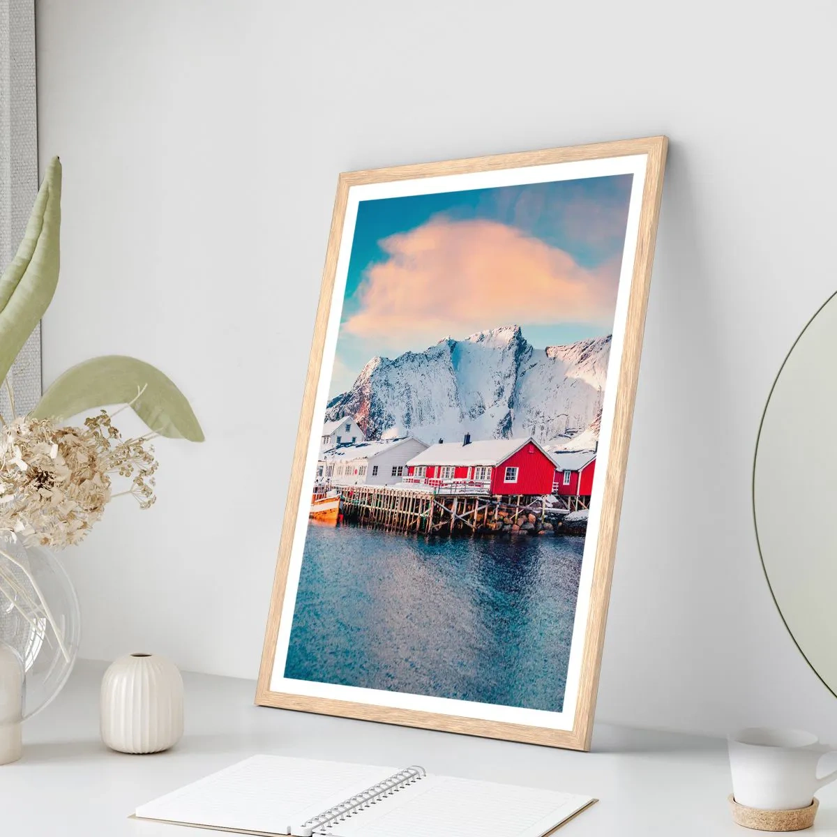 Poster în ramă de stejar deschis - Retragerea nordică - 40x50 cm