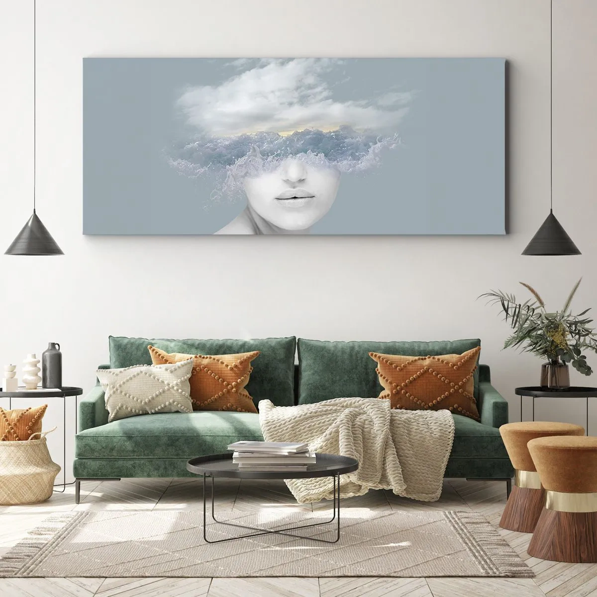 Tablou pe pânză - Cu capul în nori - 100x40 cm