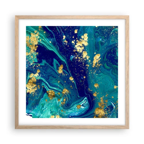 Poster în ramă de stejar deschis - Petale de soare - 50x50 cm