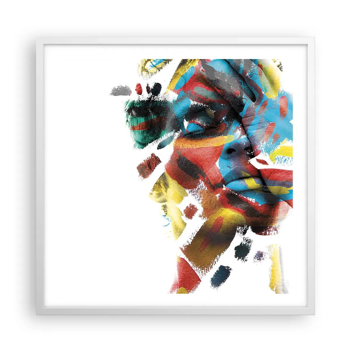 Poster în ramă albă - Personalitate colorată - 60x60 cm