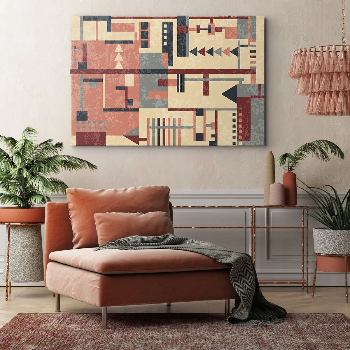Tablou pe pânză - Combinație de verticale și orizontale - 100x70 cm