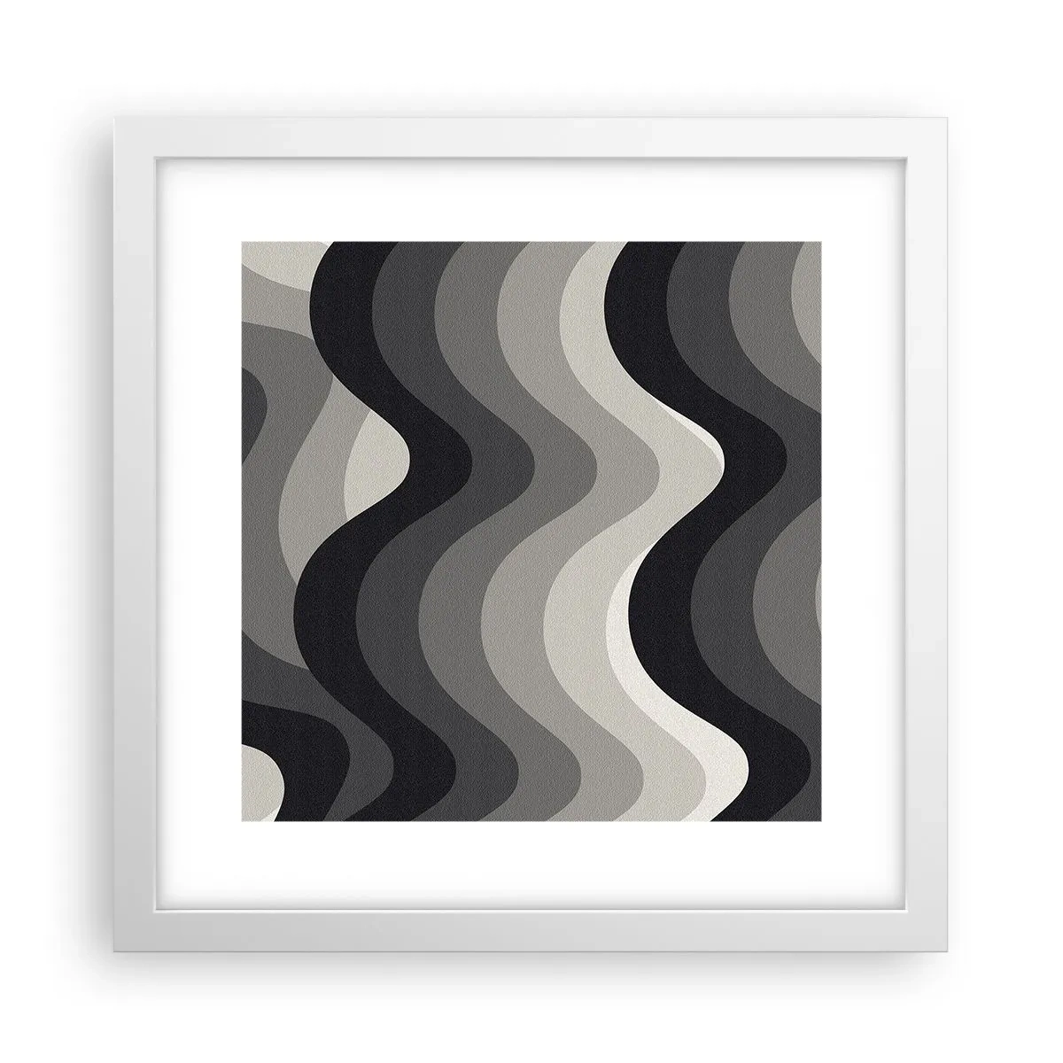 Poster în ramă albă - Val după val - 30x30 cm