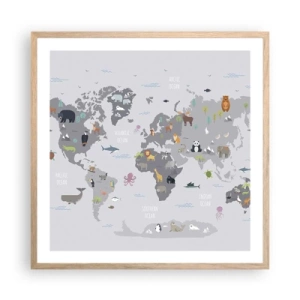 Poster în ramă de stejar deschis - Spune-mi de unde ești... - 60x60 cm