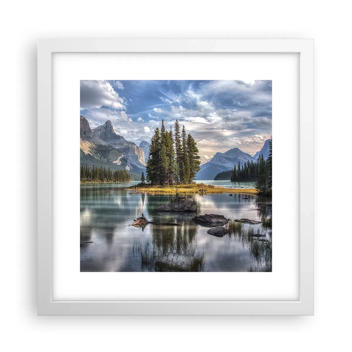 Poster în ramă albă - La o apă mare și limpede… - 30x30 cm