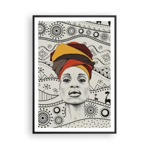 Poster în ramă neagră - Portret african - 70x100 cm