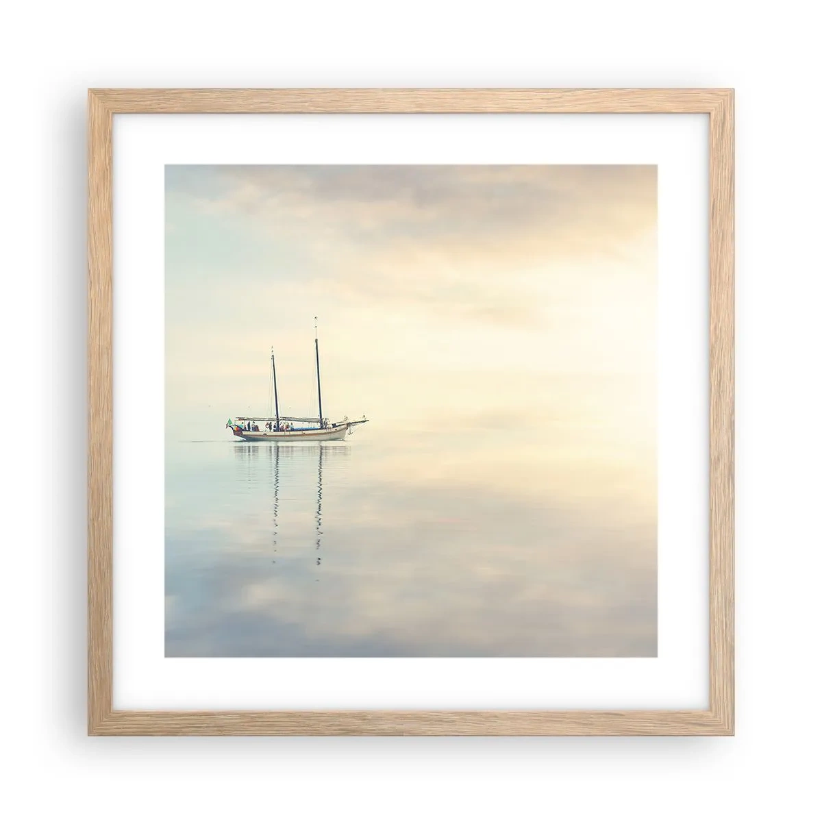 Poster în ramă de stejar deschis - În tăcerea mării - 40x40 cm