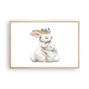 Poster în ramă de stejar deschis - Ca la mama - 91x61 cm