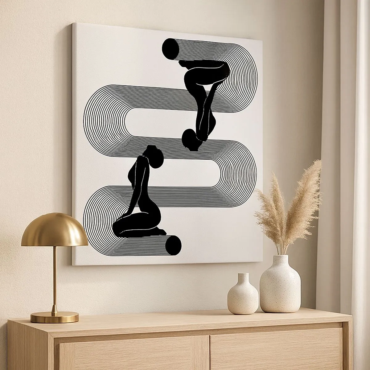 Tablou pe pânză - Simetrie senzuală - 30x30 cm