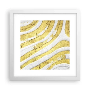 Poster în ramă albă - Compoziția în alb și auriu - 30x30 cm