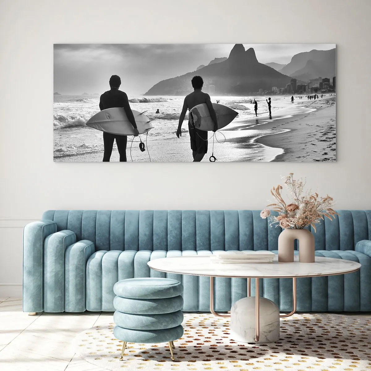 Tablou pe sticlă - Samba pentru un val - 100x40 cm