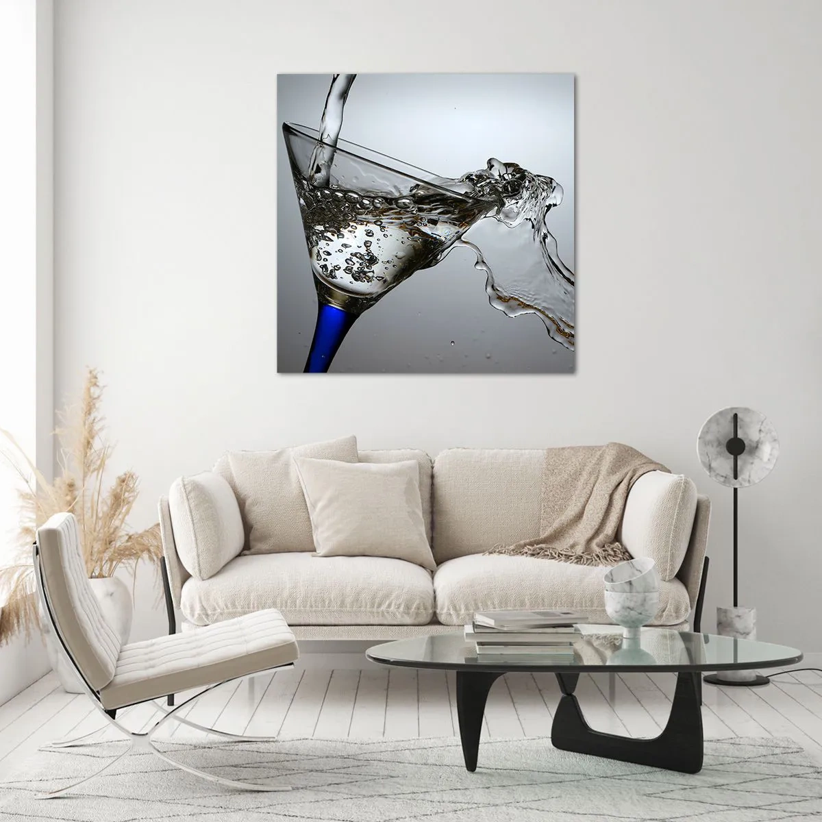 Tablou pe sticlă - Apă pură în sticlă de cristal - 50x50 cm
