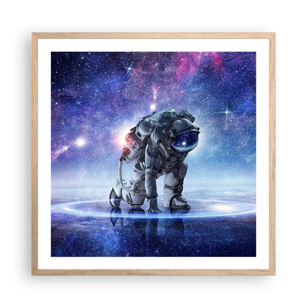 Poster în ramă de stejar deschis - Cerul înstelat de deasupra mea - 60x60 cm