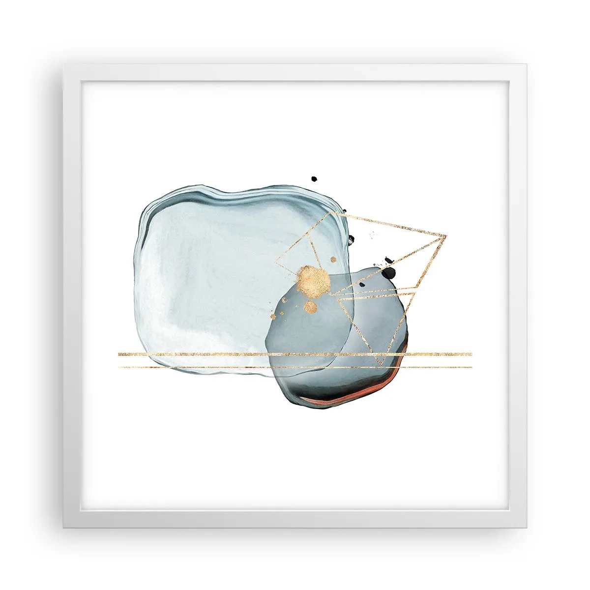 Poster în ramă albă - Studiul picăturii - 40x40 cm