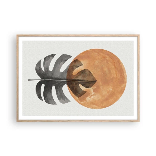 Poster în ramă de stejar deschis - Doar soarele - 100x70 cm