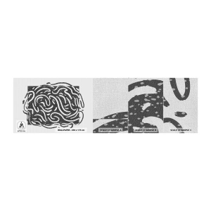 Mostră tapet Premium Canvas - Abstracție: dansul bucuriei - Boho, alb-negru, Minimalism - 100x30 cm