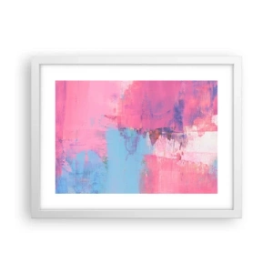 Poster în ramă albă - Roz, albastru și un strop de lumină - 40x30 cm