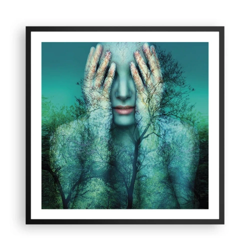 Poster în ramă neagră - Scufundată în albastru - 60x60 cm