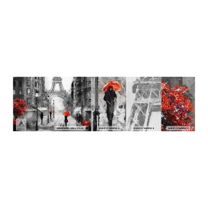 Mostră tapet Premium Canvas - Toate drumurile duc la el - Oraș, Paris, turnul Eiffel - 100x30 cm
