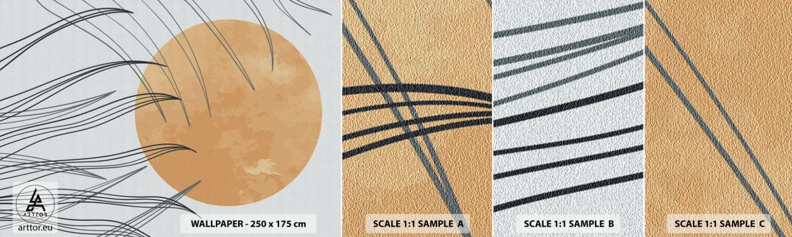 Mostră tapet autocolant Deluxe Sticker - Întotdeauna spre soare - Soare, Minimalism, Bucată - 100x30 cm