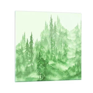 Tablou pe sticlă - Neclar prin ceața verde - 30x30 cm