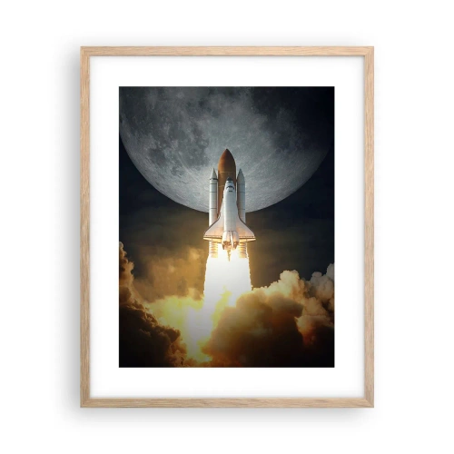 Poster în ramă de stejar deschis - Începutul unei aventuri nepământene - 40x50 cm