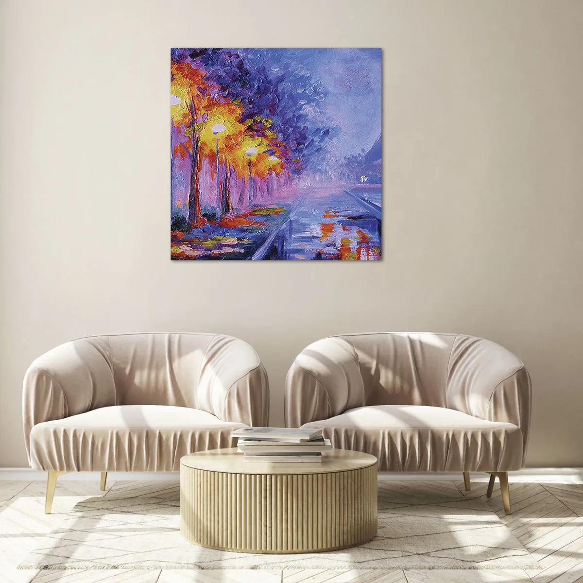 Tablou pe sticlă - O plimbare de vis - 50x50 cm