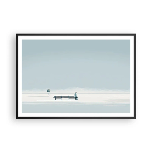 Poster în ramă neagră - Da, aștept. - 100x70 cm