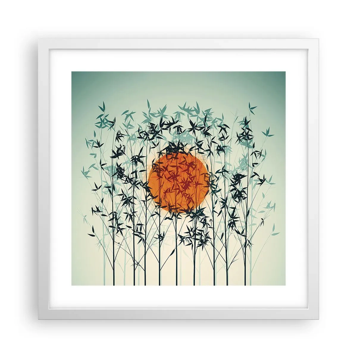 Poster în ramă albă - Soarele japonez - 40x40 cm