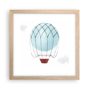 Poster în ramă de stejar deschis - Complet în nori - 30x30 cm