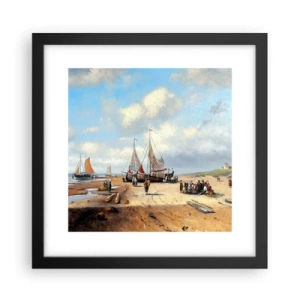 Poster în ramă neagră - Pescuit de succes - 30x30 cm